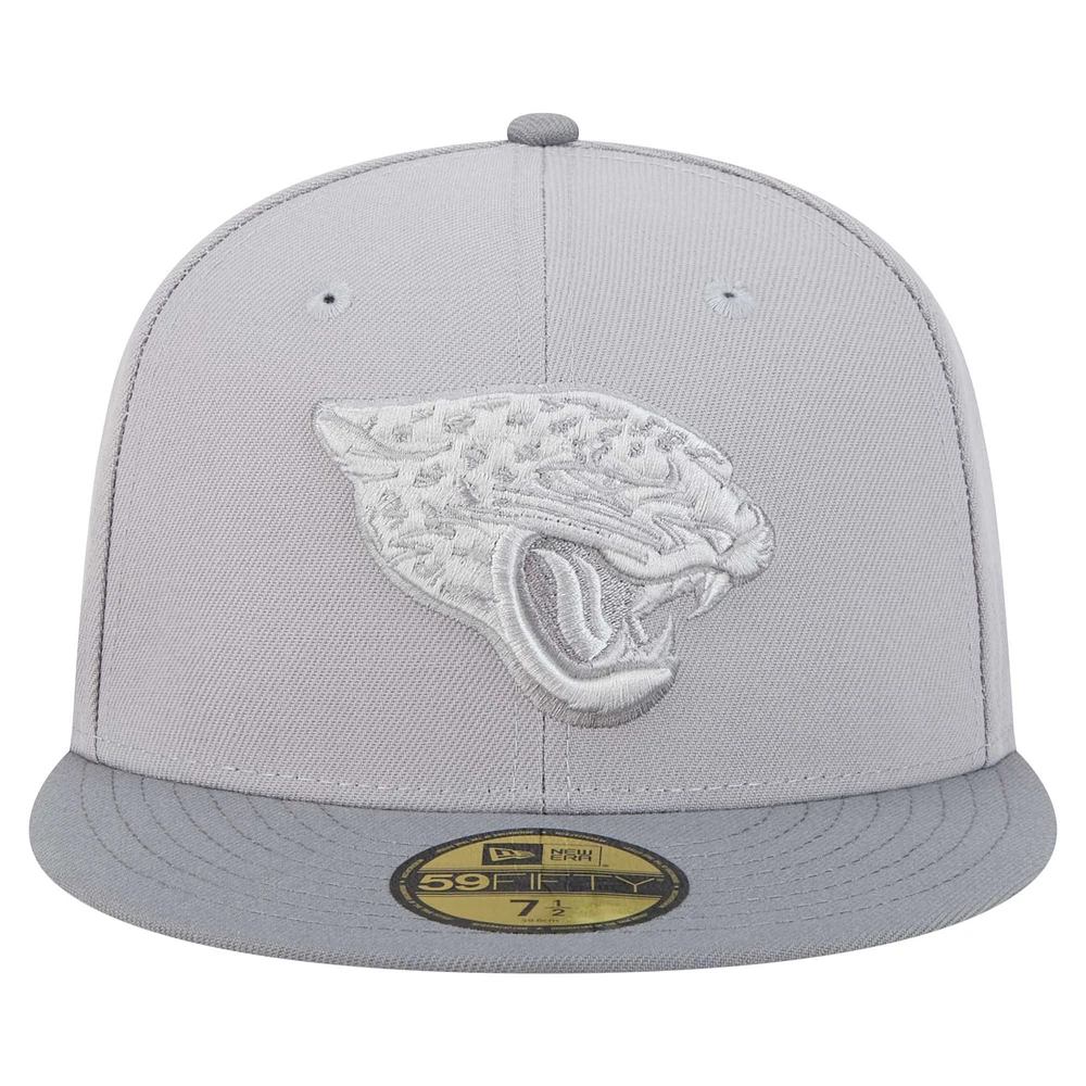 Men's New Era Gray/Graphite Jacksonville Jaguars Iron Cloud 59FIFTY Fitted Hat