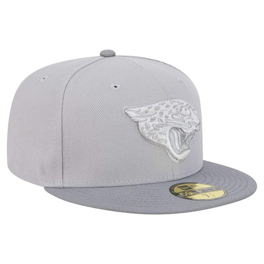 Casquette ajustée Jacksonville Jaguars Iron Cloud 59FIFTY de New Era pour homme, gris/graphite