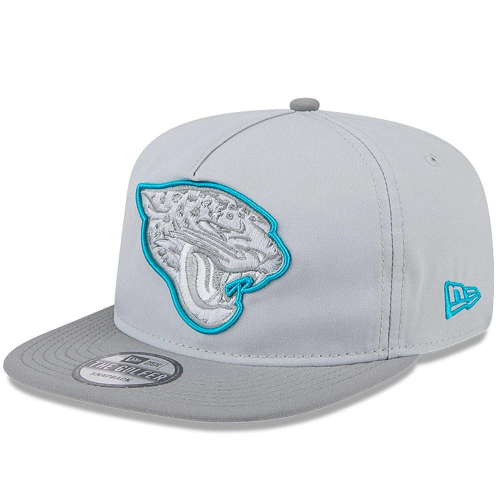 Casquette snapback de golfeur New Era pour hommes des Jacksonville Jaguars 2024 NFL Training Camp, grise