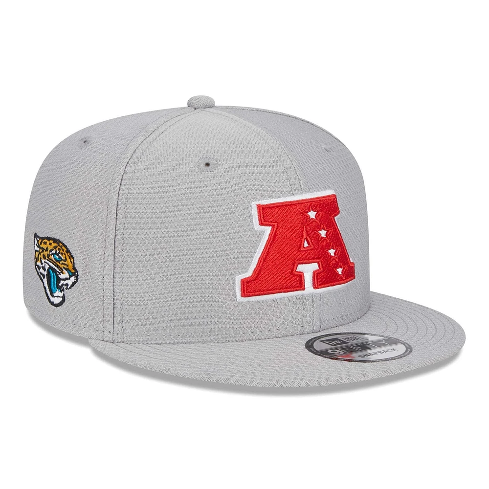 Casquette snapback réglable New Era pour hommes des Jacksonville Jaguars 2024 Pro Bowl 9FIFTY grise