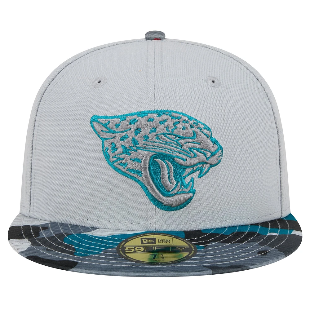 Casquette ajustée 59FIFTY Active Camo des Jacksonville Jaguars New Era pour hommes, grise