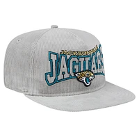 Casquette de golf ajustable en velours côtelé gris Jacksonville Jaguars New Era pour homme