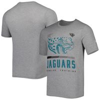 Men's New Era Heathered Gray Jacksonville Jaguars Combine Authentic Red Zone T-Shirt