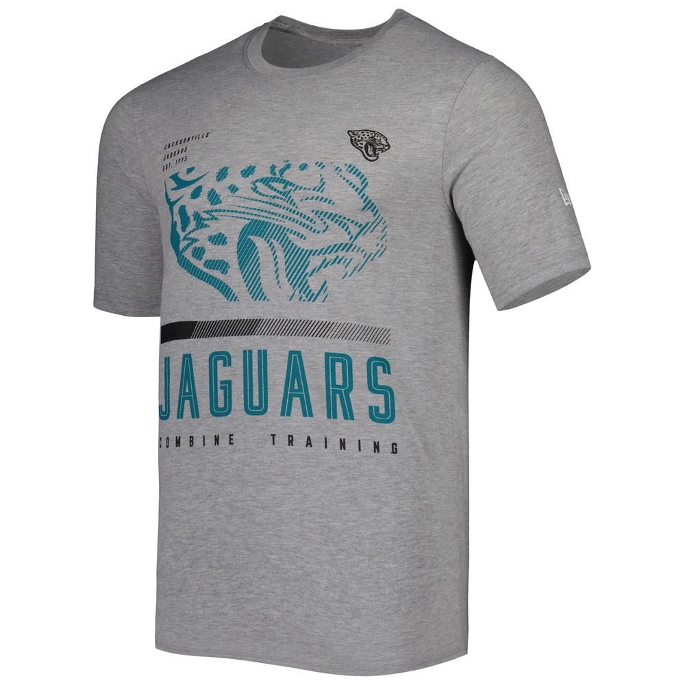 Men's New Era Heathered Gray Jacksonville Jaguars Combine Authentic Red Zone T-Shirt