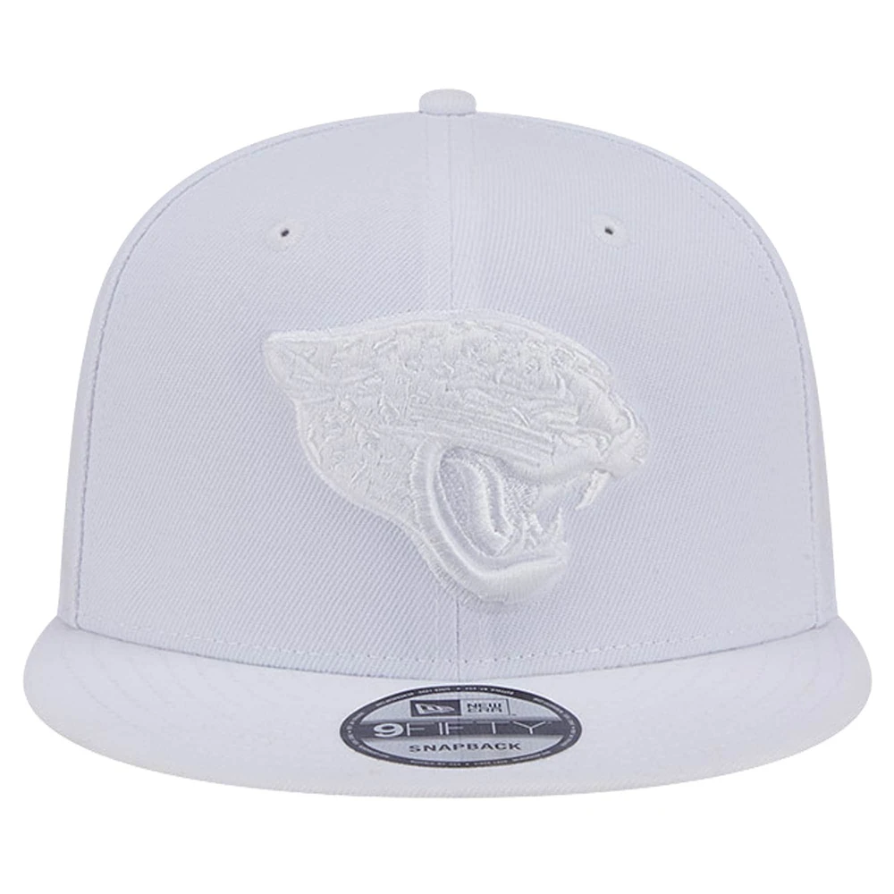 Men's New Era Jacksonville Jaguars Main White on White 9FIFTY Snapback Hat