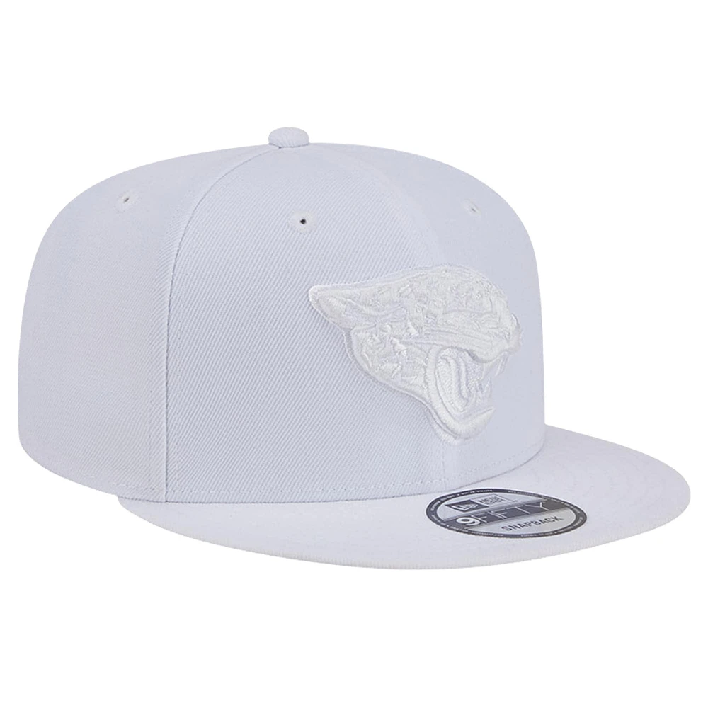 Men's New Era Jacksonville Jaguars Main White on White 9FIFTY Snapback Hat