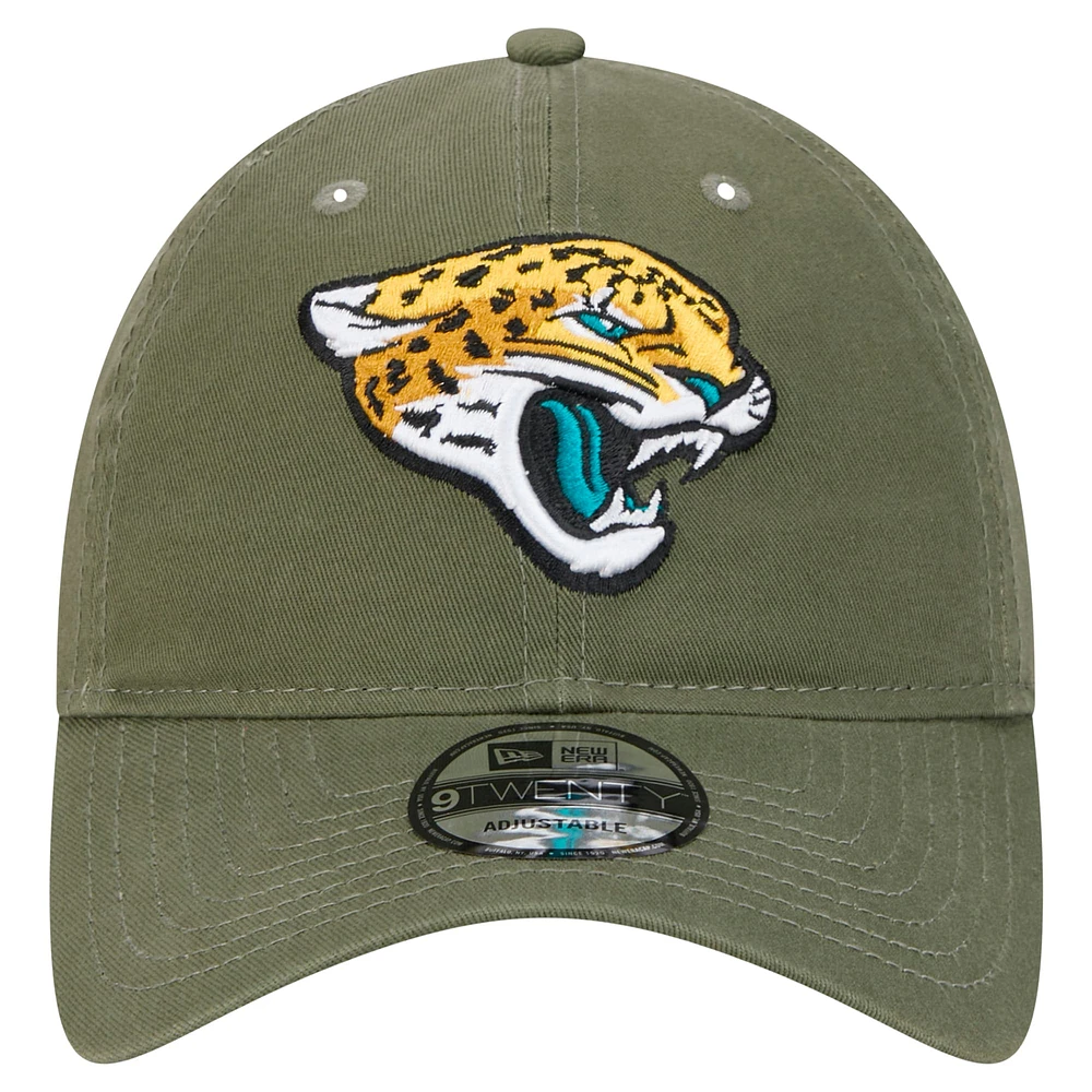 Casquette ajustable 9TWENTY Main des Jaguars de Jacksonville de New Era pour homme, olive