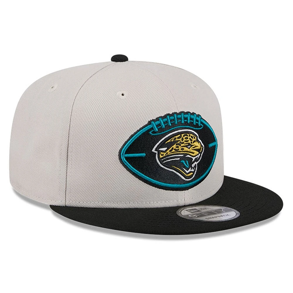 Men's New Era Stone/Black Jacksonville Jaguars 2024 Sideline Historic 9FIFTY Snapback Hat