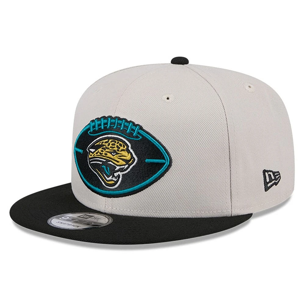 Men's New Era Stone/Black Jacksonville Jaguars 2024 Sideline Historic 9FIFTY Snapback Hat