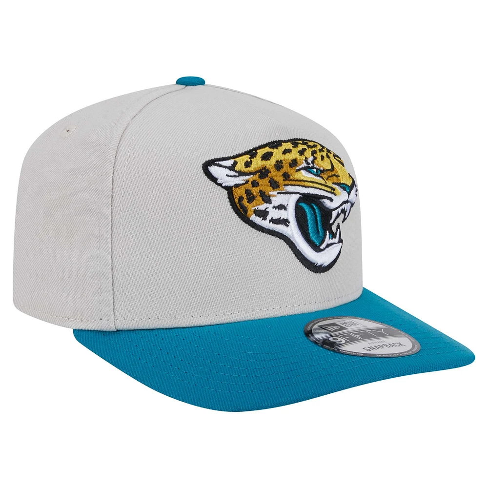 Men's New Era Stone Jacksonville Jaguars Decent 9FIFTY A-Frame Snapback Hat