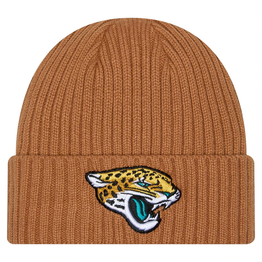 Bonnet tricoté à revers en coloris tan Jacksonville Jaguars New Era pour homme