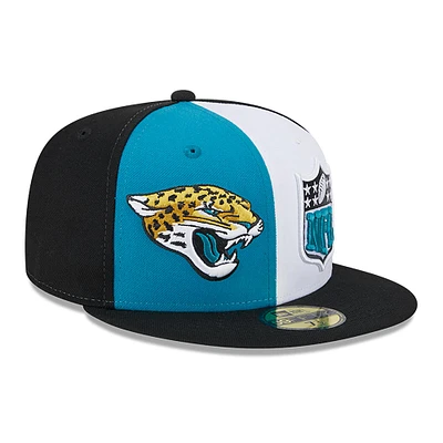 Casquette ajustée 59FIFTY Sideline des Jaguars de Jacksonville 2023 New Era bleu sarcelle/noir pour homme