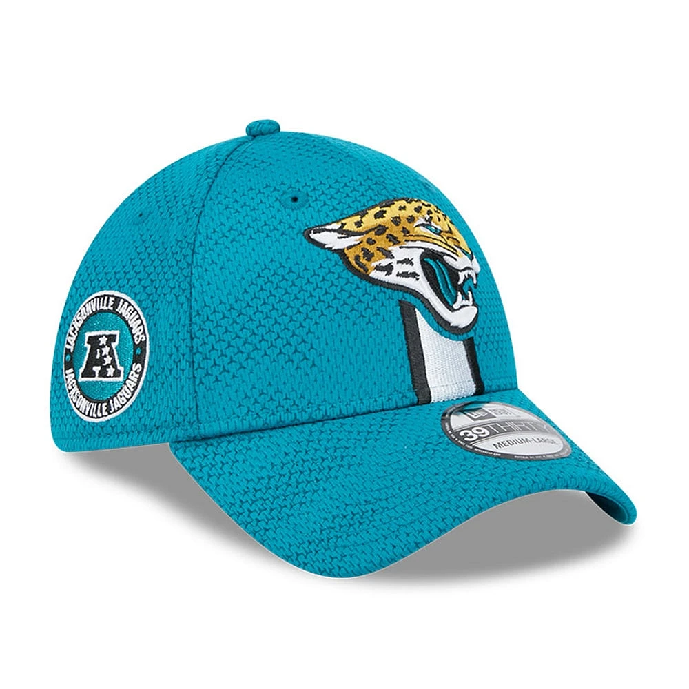 Casquette flexible 39THIRTY Sideline New Era pour hommes, bleu sarcelle, Jacksonville Jaguars 2024