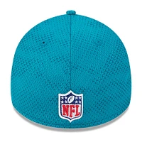 Casquette flexible 39THIRTY Sideline New Era pour hommes, bleu sarcelle, Jacksonville Jaguars 2024