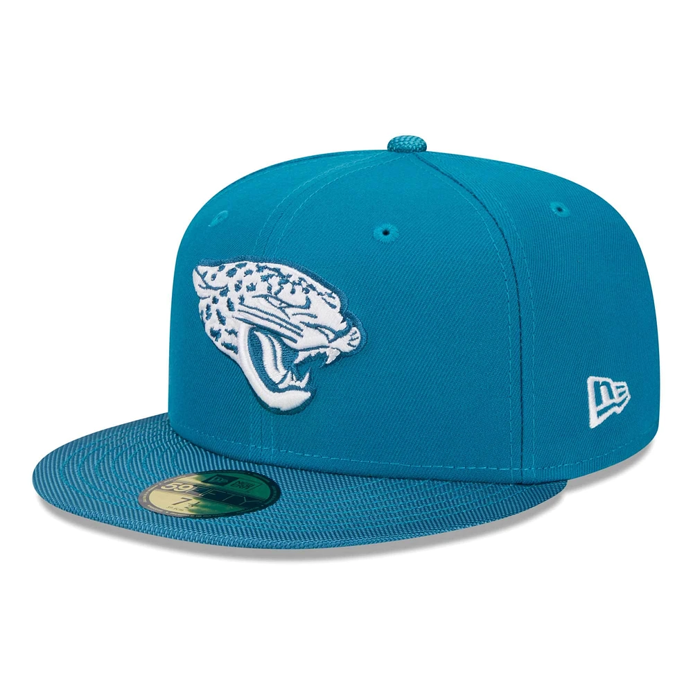 Casquette ajustée Active Ballistic 59FIFTY des Jacksonville Jaguars New Era pour hommes, bleu sarcelle