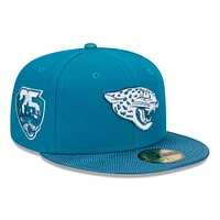 Casquette ajustée Active Ballistic 59FIFTY des Jacksonville Jaguars New Era pour hommes, bleu sarcelle