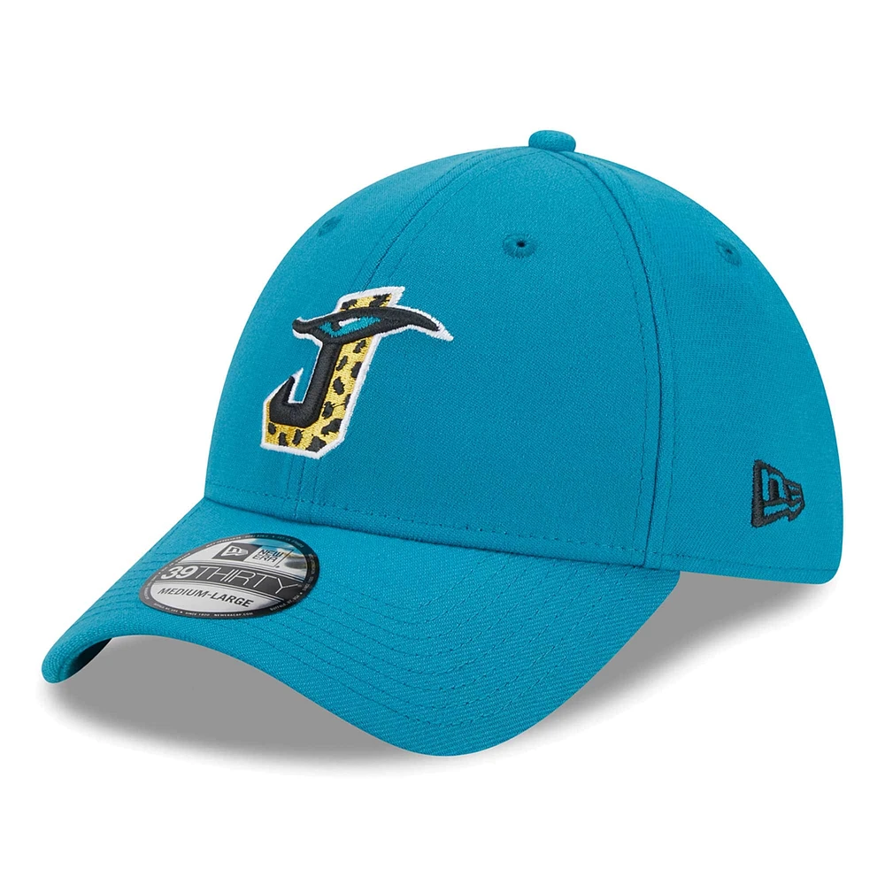 Casquette flex 39THIRTY City Originals Jacksonville Jaguars New Era bleu sarcelle pour homme