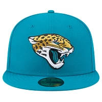 Casquette ajustée Jacksonville Jaguars Main 59FIFTY de New Era pour homme, bleu sarcelle