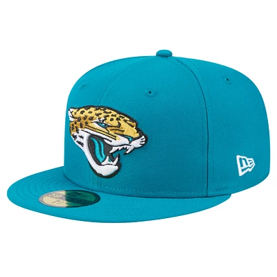 Casquette ajustée Jacksonville Jaguars Main 59FIFTY de New Era pour homme, bleu sarcelle