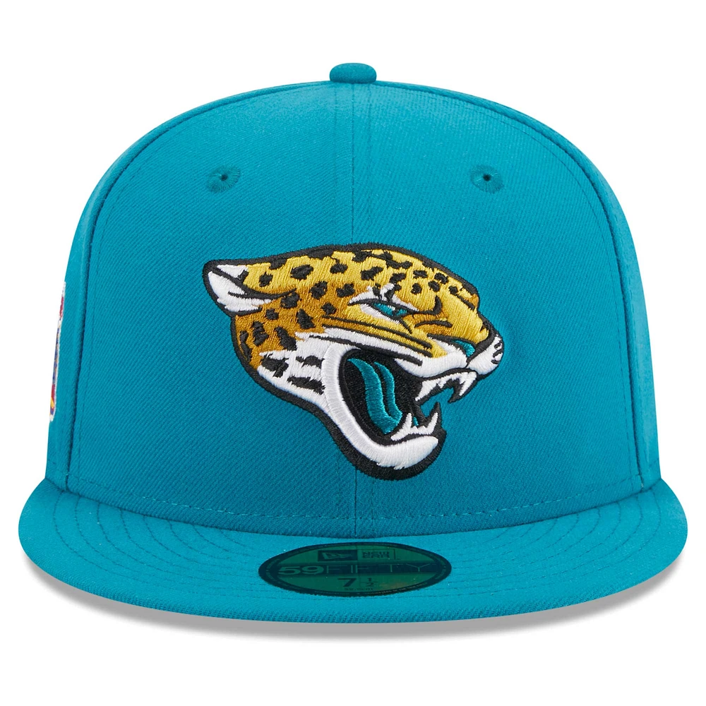 Casquette ajustée 59FIFTY pour hommes des Jacksonville Jaguars Main Patch New Era bleu sarcelle