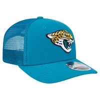 Men's New Era Teal Jacksonville Jaguars Main Trucker 9SEVENTY Stretch-Snap Hat