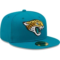 Casquette ajustée New Era Jacksonville Jaguars Omaha 59FIFTY bleu sarcelle pour homme