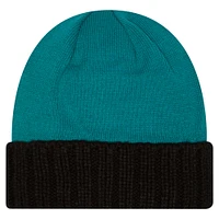 Men's New Era Teal Jacksonville Jaguars Oversize Cuffed Knit Hat