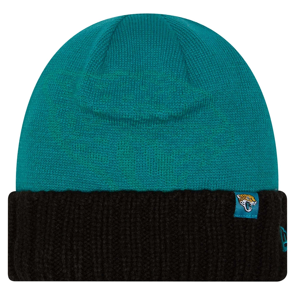 Men's New Era Teal Jacksonville Jaguars Oversize Cuffed Knit Hat