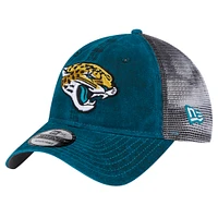 Casquette ajustable 9TWENTY Jacksonville Jaguars Slick Trucker New Era pour hommes, bleu sarcelle