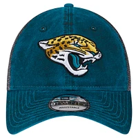 Casquette ajustable 9TWENTY Jacksonville Jaguars Slick Trucker New Era pour hommes, bleu sarcelle