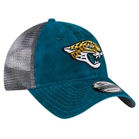 Casquette ajustable 9TWENTY Jacksonville Jaguars Slick Trucker New Era pour hommes, bleu sarcelle