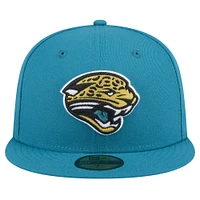 Men's New Era  Teal Jacksonville Jaguars Throwback Logo Omaha 59FIFTY Fitted Hat