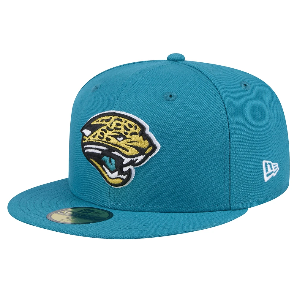 Men's New Era  Teal Jacksonville Jaguars Throwback Logo Omaha 59FIFTY Fitted Hat