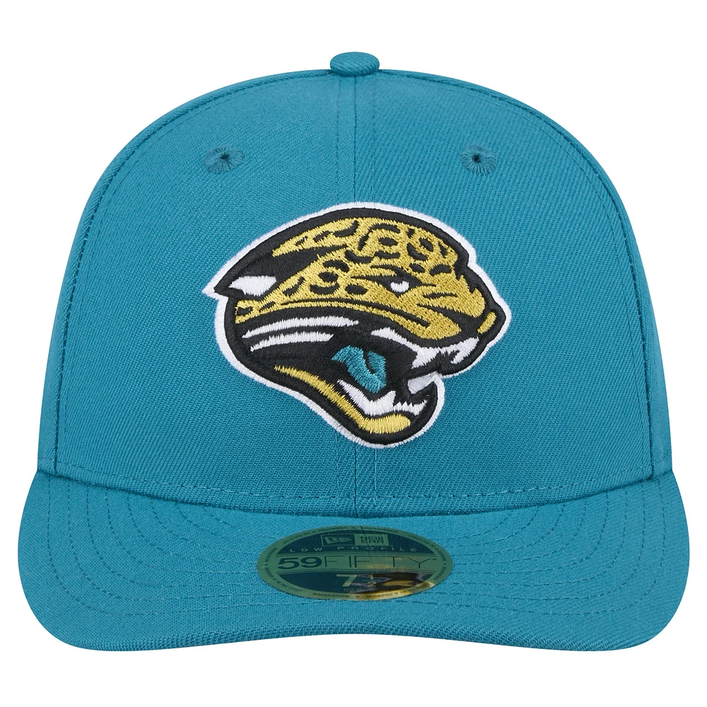 Casquette ajustée 59FIFTY Throwback Head Omaha Low Profile des Jacksonville Jaguars New Era pour hommes, bleu sarcelle