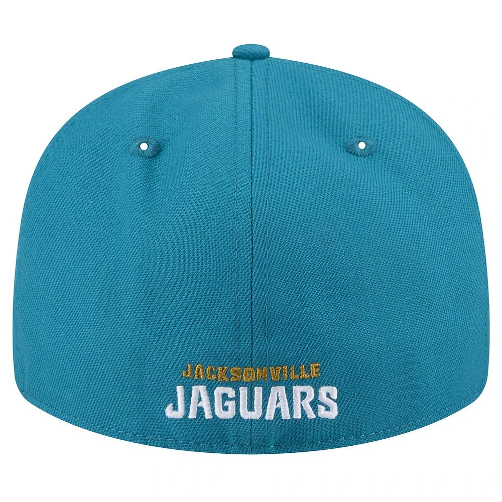 Casquette ajustée 59FIFTY Throwback Head Omaha Low Profile des Jacksonville Jaguars New Era pour hommes, bleu sarcelle