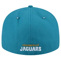 Casquette ajustée 59FIFTY Throwback Head Omaha Low Profile des Jacksonville Jaguars New Era pour hommes, bleu sarcelle