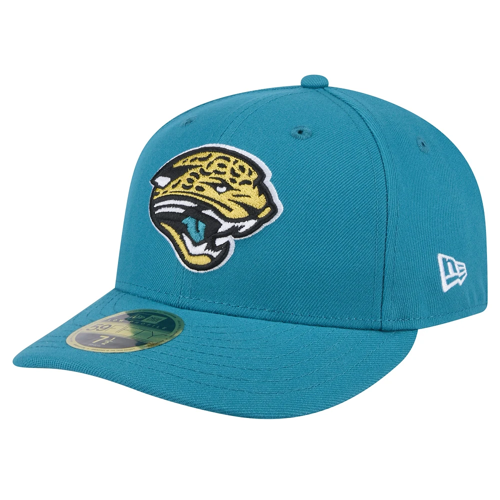 Casquette ajustée 59FIFTY Throwback Head Omaha Low Profile des Jacksonville Jaguars New Era pour hommes, bleu sarcelle