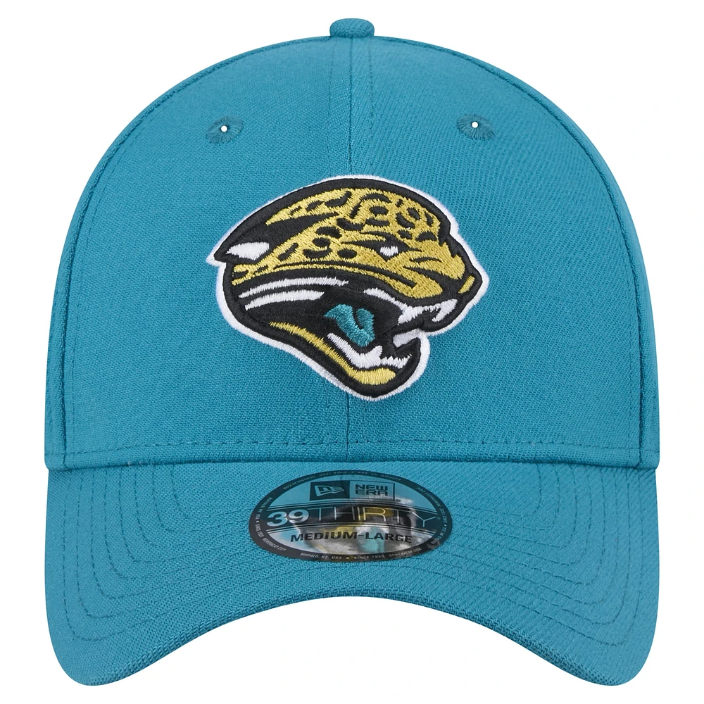 Men's New Era  Teal Jacksonville Jaguars Throwback Logo Standard 39THIRTY Flex Hat