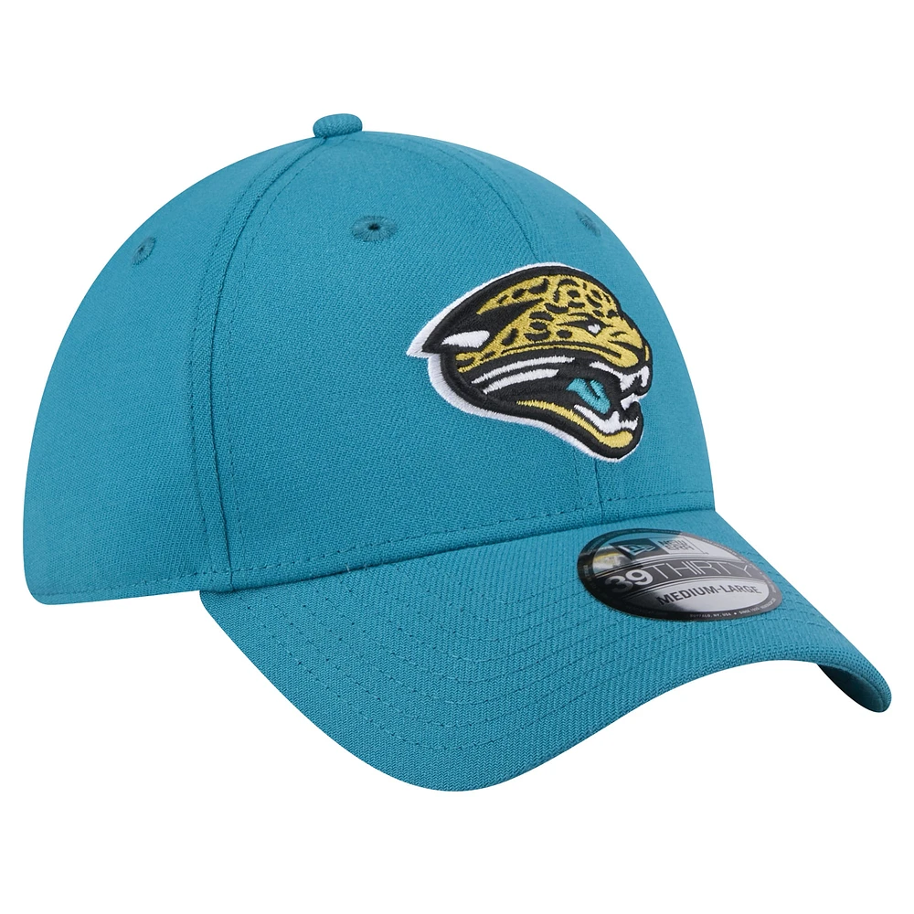 Men's New Era  Teal Jacksonville Jaguars Throwback Logo Standard 39THIRTY Flex Hat