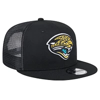 Men's New Era Teal Jacksonville Jaguars Throwback Main Trucker 9FIFTY Snapback Hat