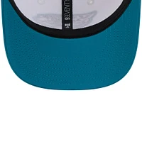 Casquette de camionneur New Era pour homme, blanc/bleu sarcelle, Jacksonville Jaguars 2024 NFL Training Camp 9SEVENTY