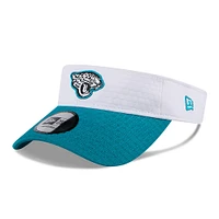 Visière réglable New Era pour homme, blanc/bleu sarcelle, Jacksonville Jaguars 2024 NFL Training Camp