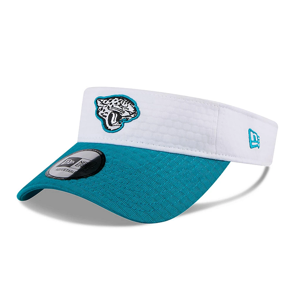 Men's New Era White/Teal Jacksonville Jaguars 2024 NFL Training Camp Adjustable Visor