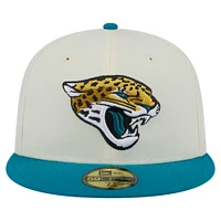 Men's New Era  White/Teal Jacksonville Jaguars Main 59FIFTY Fitted Hat
