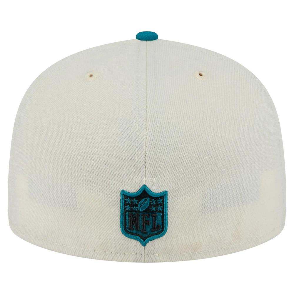 Men's New Era  White/Teal Jacksonville Jaguars Main 59FIFTY Fitted Hat