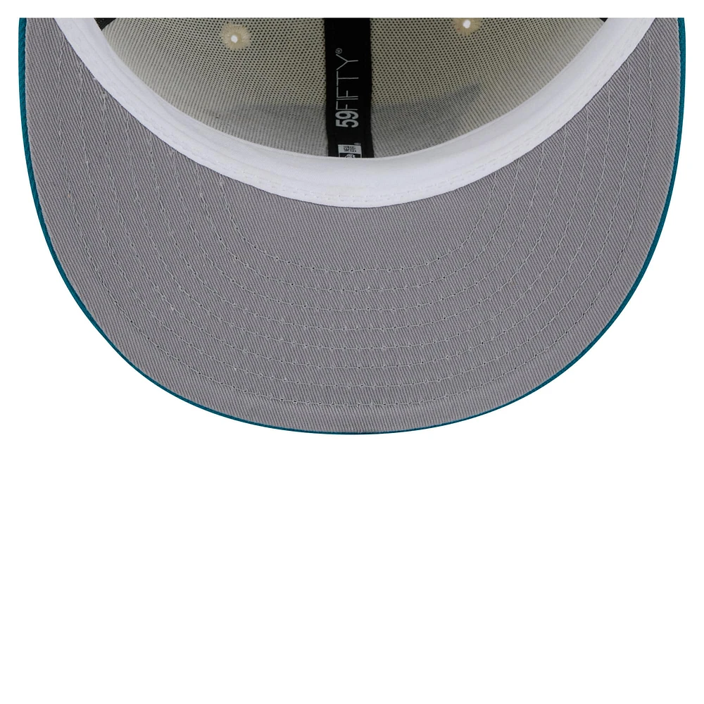 Men's New Era  White/Teal Jacksonville Jaguars Main 59FIFTY Fitted Hat