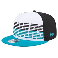 Casquette Snapback Jacksonville Jaguars Throwback Space 9FIFTY New Era pour hommes, blanc/bleu sarcelle