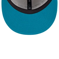 Casquette Snapback Jacksonville Jaguars Throwback Space 9FIFTY New Era pour hommes, blanc/bleu sarcelle