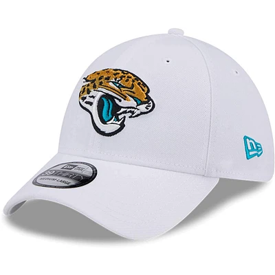 Casquette flexible principale 39THIRTY des Jacksonville Jaguars New Era pour hommes, blanche