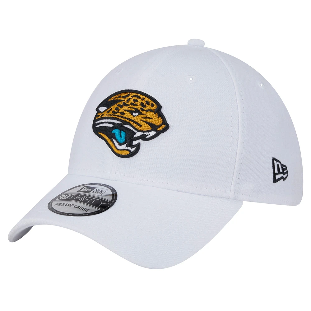 Casquette blanche 39THIRTY Flex Throwback des Jaguars de Jacksonville New Era pour homme